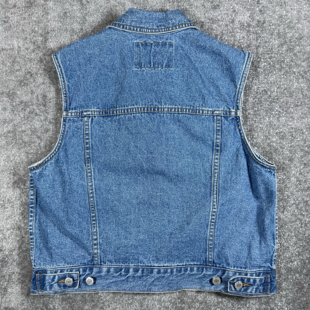 Levi's Vest Women's Large Blue Denim Sleeveless Cowgirl Western Casual - Picture 2 of 5